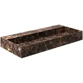 Saniclear Dark Emperador marmeren wastafel 100x46cm zonder kraangat