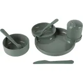 Dantoy Bioplastic TINY Dinnertime servies geschenkset (olijfgroen/7-delig)