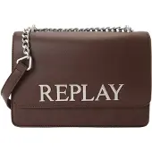 Replay Schoudertas donkerbruin / zilver