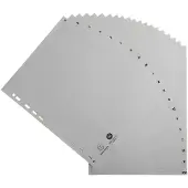 Exacompta 20x Tabbladen met bedrukte tabs in gerecycled PP - 20 tabs - A tot Z - A4 - Grijs - 1720E