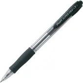 Pilot Pen Super Grip Zwart Intrekbare balpen met klembevestiging Fijn 12 stuk(s)
