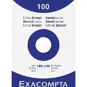 Exacompta 10x etui 100 steekkaarten bristol - effen niet geperforeerd 105x148mm - Wit - 13309E