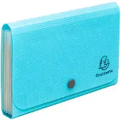 Exacompta 6x Pocket sorteermap met 6 vakken in gerecycled PP Pop'N Co - Cyaan - 55499E
