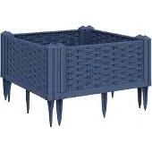 vidaXL Plantenbak met pinnen 42,5x42,5x28,5 cm polypropeen blauwgrijs