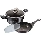 Berlinger Haus Carbon Pro Serie - Pan en Koekenpan - 24cm - Granieten Coating - Soft-Touch Handgreep