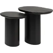 White Label Bijzettafel Bela Black - Set of 2