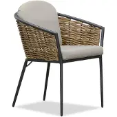 Denza Furniture Lucca dining wicker tuinstoel stapelbaar | wicker + aluminium | zand 1 persoon