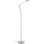 Knapstein LED-vloerlamp Artemis, dimbaar, alu / grijs / zink, Woon-/ Eetkamer, metaal, Modern, LED vloerlamp