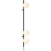 QAZQA Design wandlamp zwart met mat glas 3-lichts - Vertical