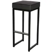 HorecaTraders Barkruk Kubo Bar | Staal/Kunstleder | Zwart | 2 stuks