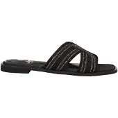 La strada 2401931-1001 black/pewter dames slippers