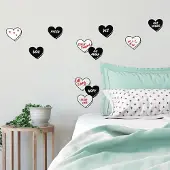 RoomMates Muurstickers Real Talk Conversation Hearts - - Wall_stickers - Wit; Zwart - Vinyl