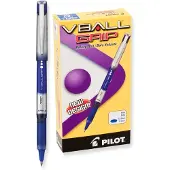 Pilot VBall Grip Liquid Ink Rolling Ball Stick Pens Fijne Punt Blauwe Inkt 12-Pack (35571)