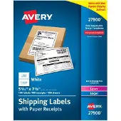 Avery AVE27900 - Averyreg; Verzendlabels met bon 5-1/16 x 7-5/8 100 stuks (27900)