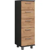 Vicco Ilias Midikast – 30.2 x 95 cm Antraciet/gouden eik