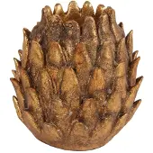 Dutch Style - candleholder artichoke | gold | polyresin | 9x8x8 cm - goud - 9x8x8
