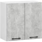 Akord Keukenkast modulaire OLIWIA W60 H580 met 2 Deuren / Hangkast / Bovenkast / Furniture Factory / Wit – Beton Grijs / 60 x 58 x 30 cm
