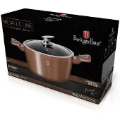 Berlinger Haus Steelpan met deksel 6,1L Ø 28cm Rose Gold Edition, Pan + steelpan, Brons