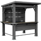 Keter Bar Gazebo - Buitenbar met overkapping - 200x230x238cm - Antraciet/Walnut