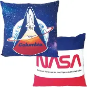 Nasa kussen 40 x 40 cm microfiber blauw/rood/wit