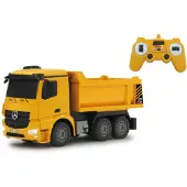 Jamara RC voertuig Auto - 405108 RC Vrachtwagen Mercedes-Benz Arocs Kiepwagen - Geel - 2,4GHz RC Model Kant en Klaar - 1:26 Bestuurbare Auto