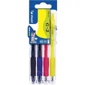 Pilot Gelschrijver clicker medium neon assorti Set2Go à 4 stuks
