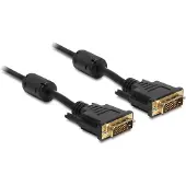 DeLOCK DVI-D Dual Link monitor kabel - verguld / zwart - 1 meter
