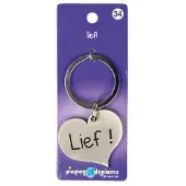 Paper Dreams Hart Sleutelhanger - Lief Zilver zilver Metaal Sleutelhanger