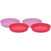 Alpina - Silikonen Bakvorm Set - 12 cm - Rood en Roze - Vaatwasserbestendig