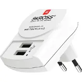 Skross reisadapter Europa-USB ongeaard - 12 W - 2 USB-poorten
