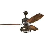 WESTINGHOUSE Welford plafondventilator met LED Welford, dimbaar, hout donker, Woon-/ Eetkamer, Hout, Vintage