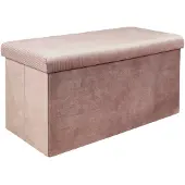 Home Deco Factory Home Deco - Poef/hocker Velvet - opvouwbaar - oud roze - polyester/MDF - 76 x 38 cm