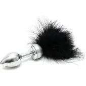Rimba - Buttplug KLEIN met zwarte veer (unisex)