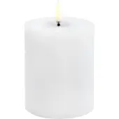 Uyuni Lighting LED Blokkaars melted Witte rustieke, Ø7,8x10 cm