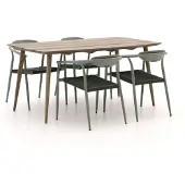 Manifesto furniture + 10% kassakorting | Manifesto Cavone/ROUGH-K 160cm dining tuinset 5-delig stapelbaar