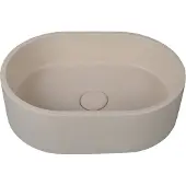 Guido Gusto Waskom Zofi 40x28x12cm beton ovaal beige inclusief afvoerplug