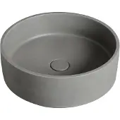 Guido Gusto Waskom Xanto 39x39x12cm beton rond grijs inclusief afvoerplug