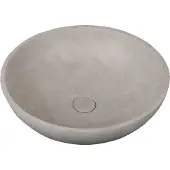 Guido Gusto Waskom Thano 44x44x14.5cm beton rond grijs inclusief afvoerplug