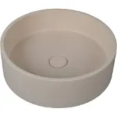 Guido Gusto Waskom Xanto 39x39x12cm beton rond beige inclusief afvoerplug