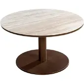 Yoi Bijzettafel Millor Bronze Travertin Ø80 x 40 cm