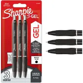Sharpie Intrekbaar Gelpen Zwart 0,7 mm Medium Rollerball 3 Stuks