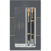 Parker Cadeauset Duo - - IM - Zwarte vulpen - Zwarte balpen - Gouden attributen