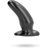 All Black Zwarte Kromme Anaal Dildo 13 cm