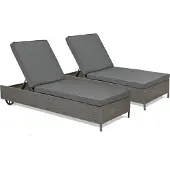 Garden Point Set van twee kunststof rotan ligbedden Tobago antraciet