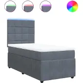 vidaXL Boxspring met matras fluweel donkergrijs 80x200 cm