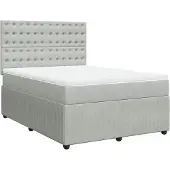 vidaXL Boxspring met matras fluweel lichtgrijs 160x200 cm