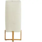 Light & Living Tafellamp Wyn 39cm Creme Touw Met Houtlook