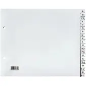 Q-CONNECT tabbladen, ft 21 x 23 cm, PP, 2-gaatsperforatie, set van A-Z, grijs 25 stuks