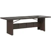 vidaXL Tuintafel met glazen blad 240x90x75 cm poly rattan bruin