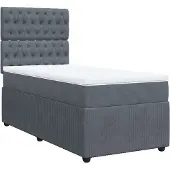 vidaXL Boxspring met matras fluweel donkergrijs 100x200 cm